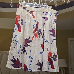 Grace Karin White A-Line Skirt with Floral Print